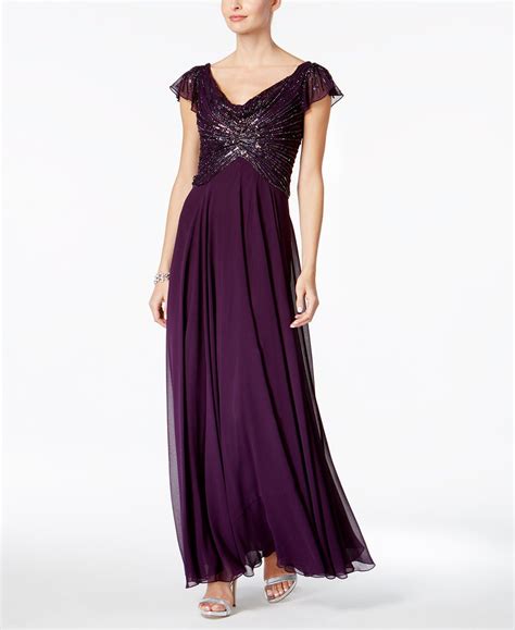 macy's evening dresses with sleeves